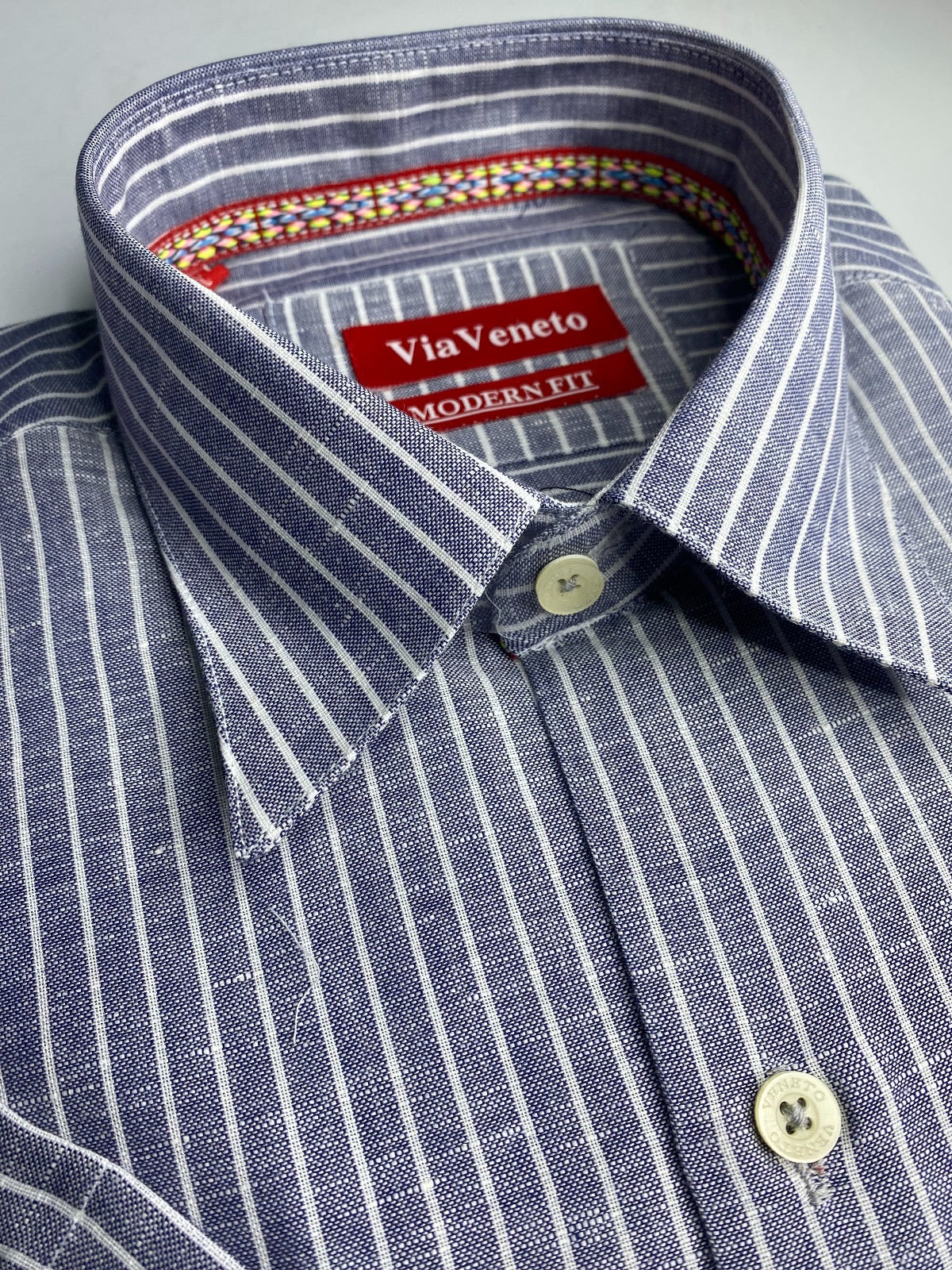 Summer Striped Grey Short Sleeve shirt 136