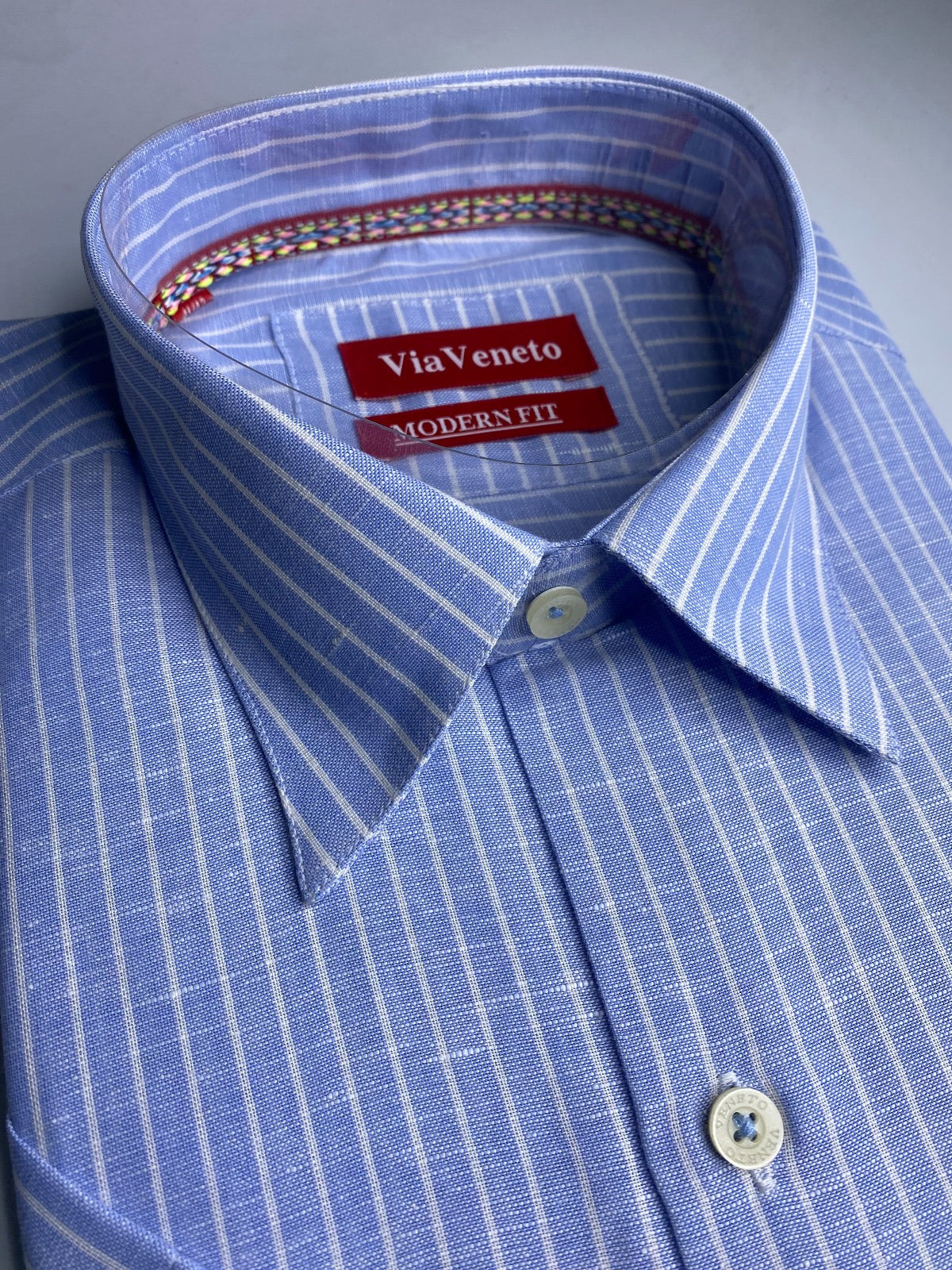Summer Striped Dark Blue Short Sleeve shirt 132