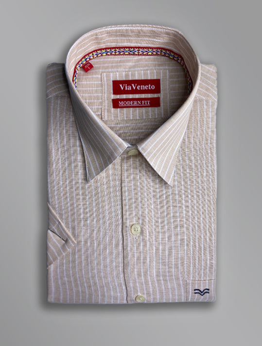 Summer Striped Yellow Short Sleeve shirt 133