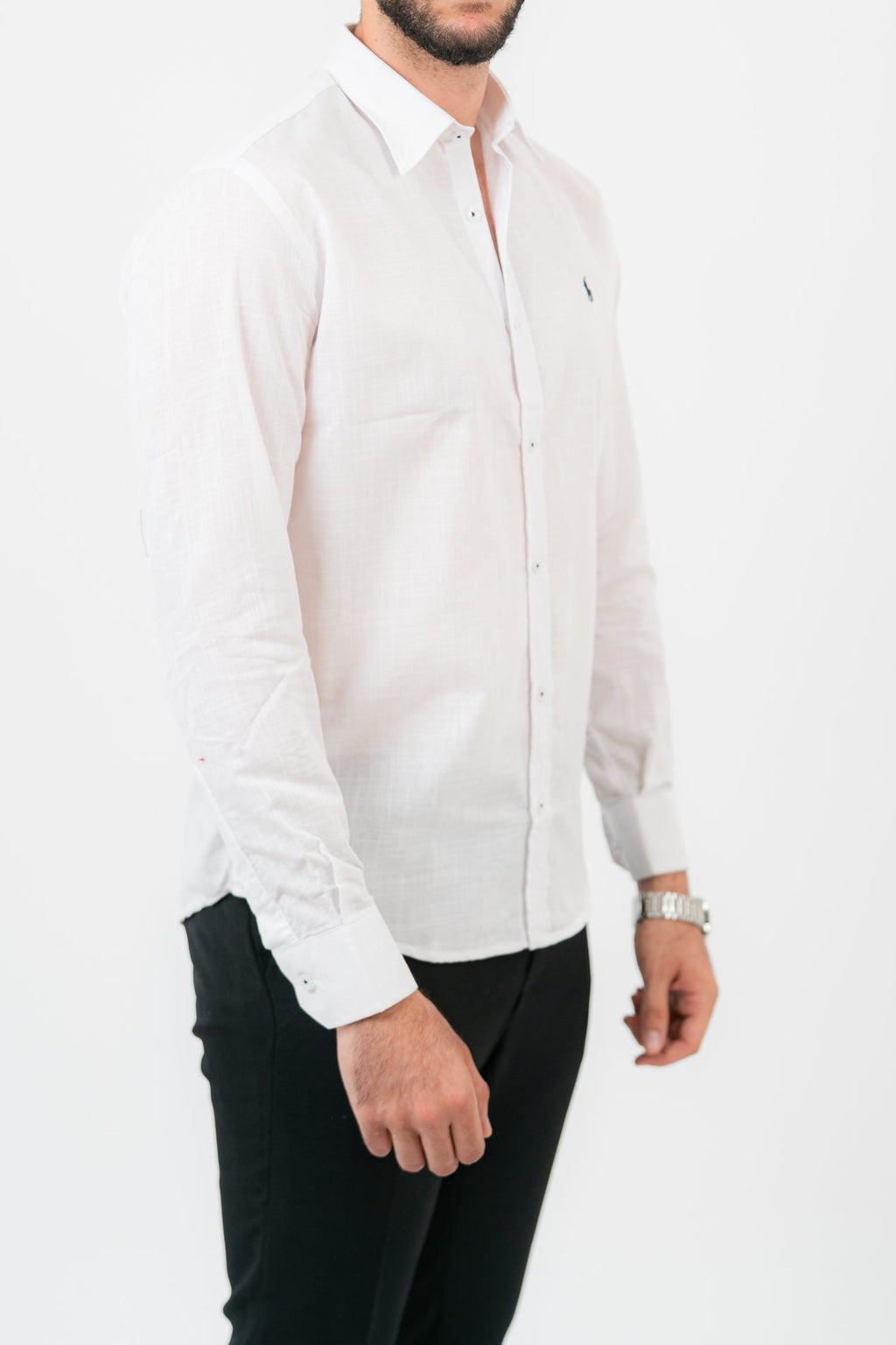 قميص أبيض بأكمام طويلة - بولو أمريكي