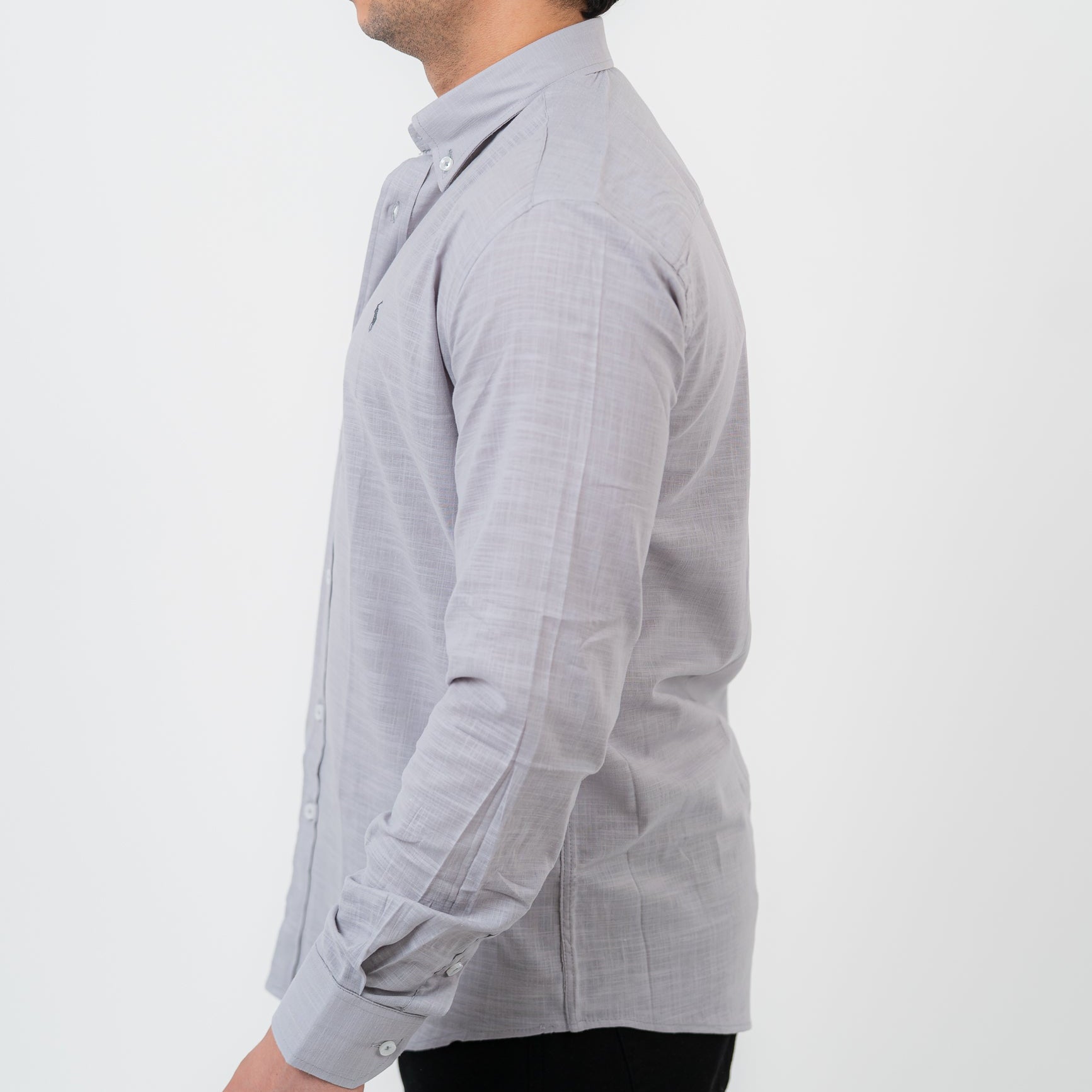 قميص رمادي بأكمام طويلة - بولو أمريكي