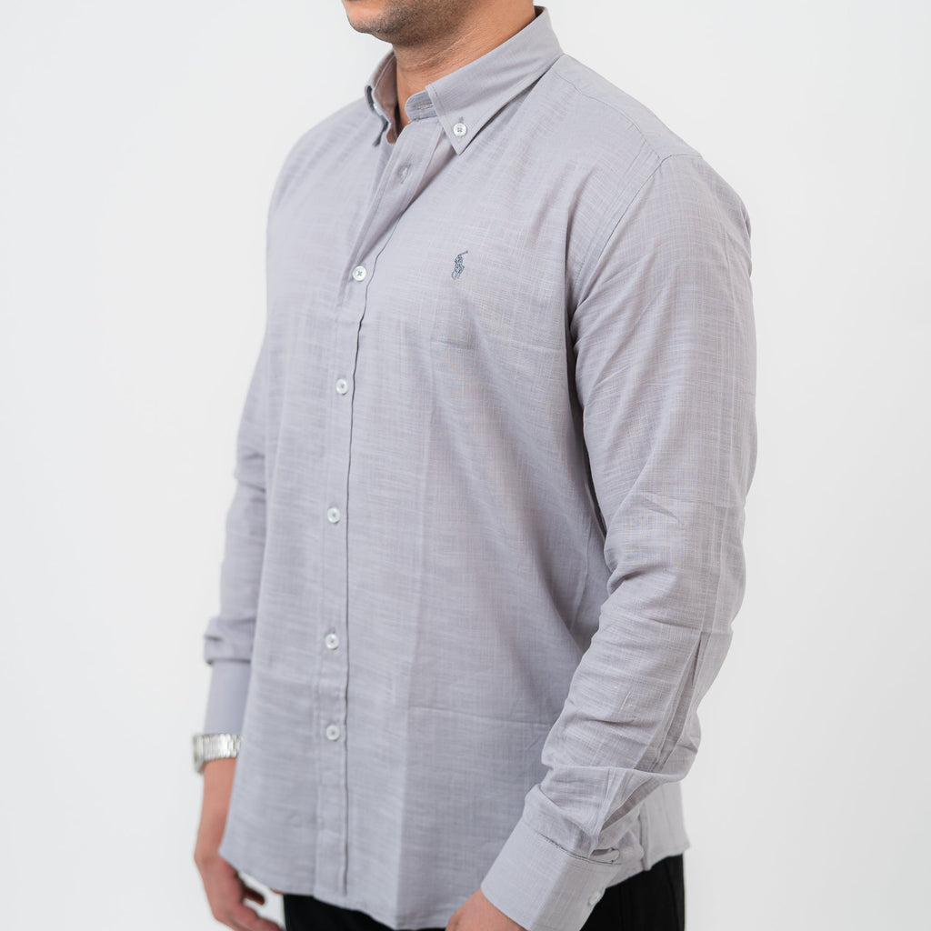 قميص رمادي بأكمام طويلة - بولو أمريكي