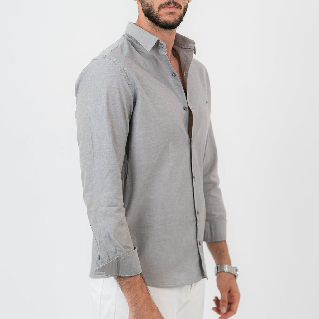 Gray Long Sleeve shirt Oxford