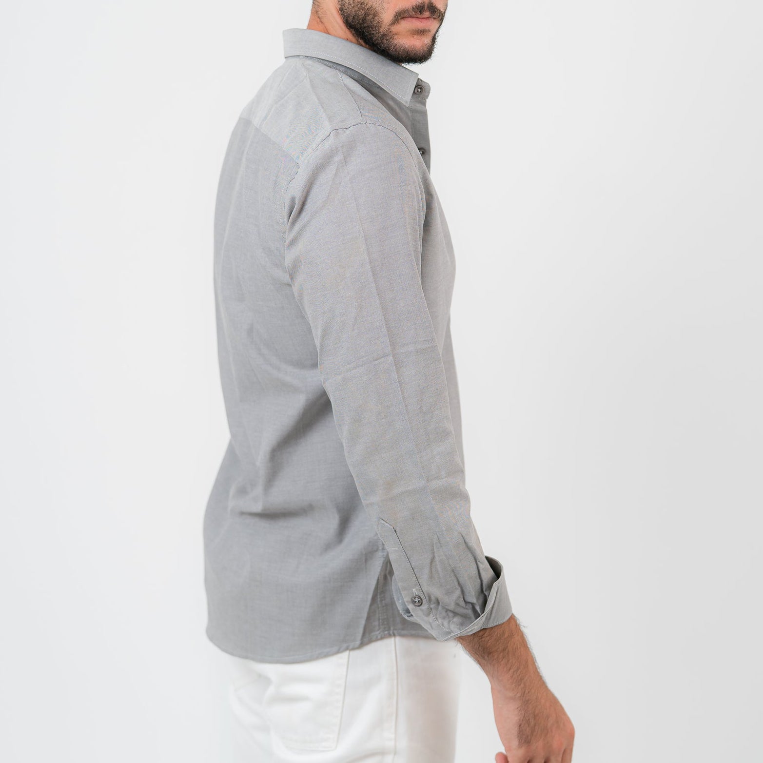 Gray Long Sleeve shirt Oxford