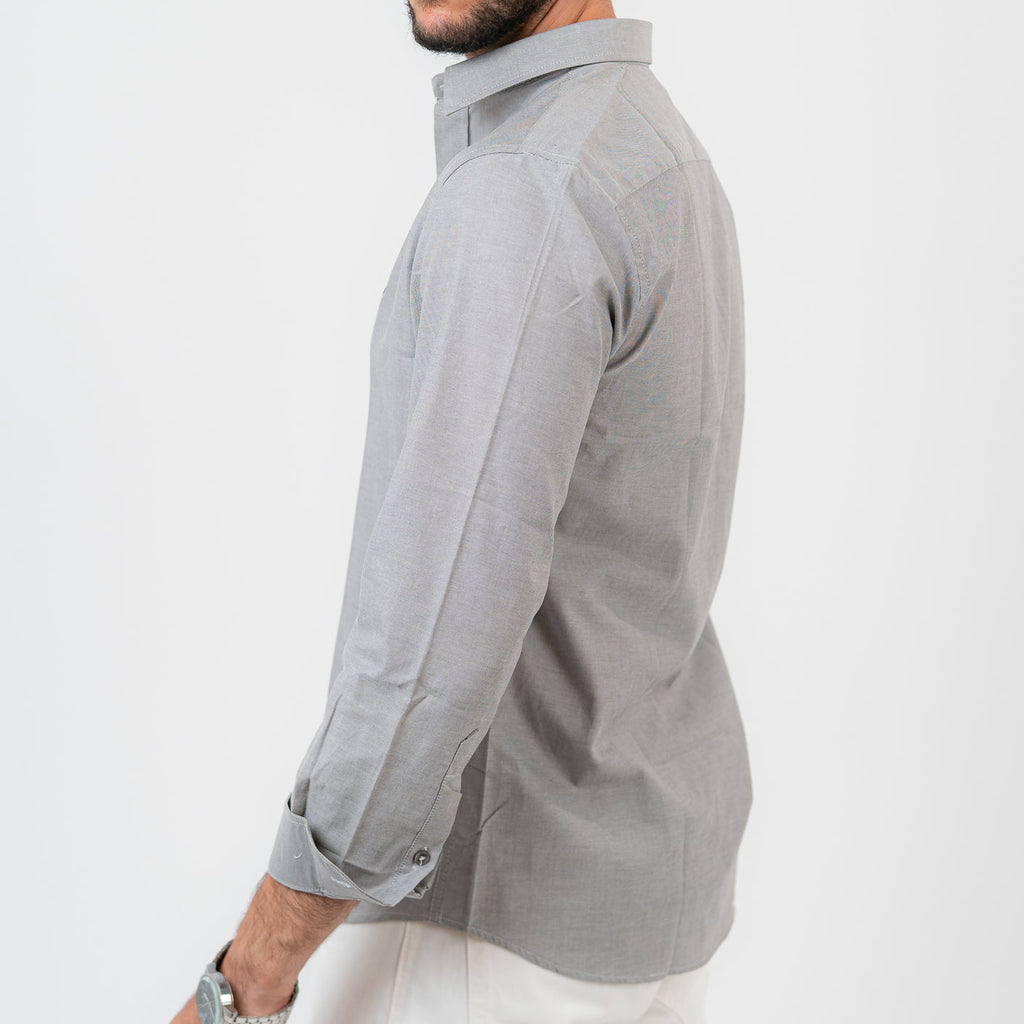 Gray Long Sleeve shirt Oxford