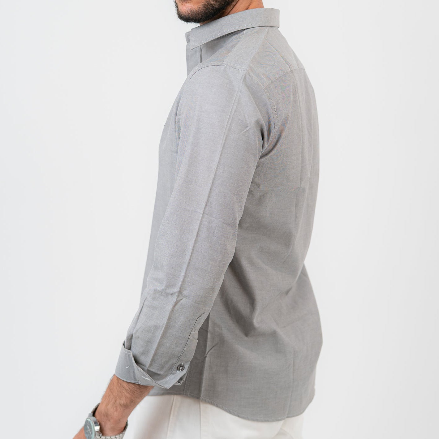 Gray Long Sleeve shirt Oxford