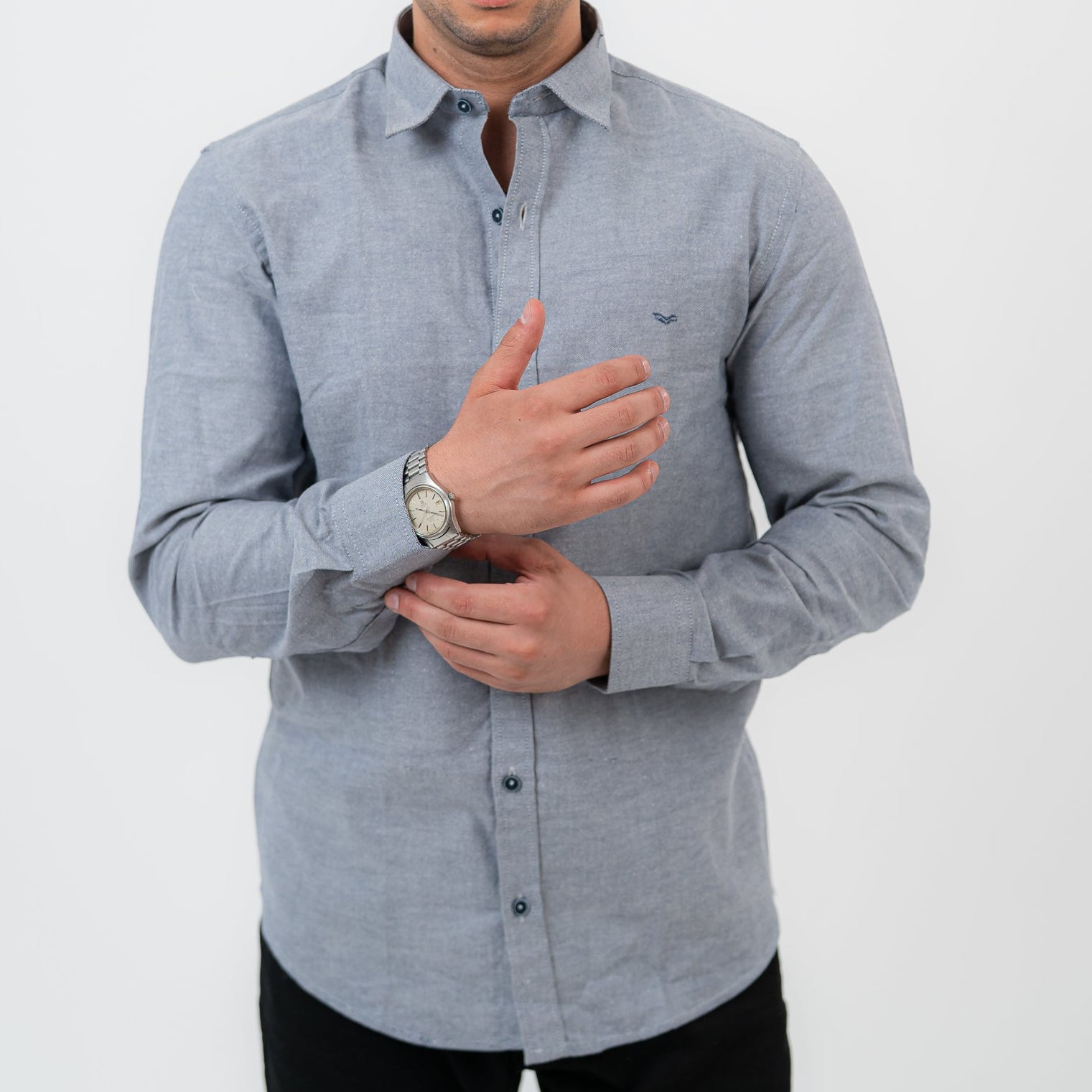 Dark Gray Long Sleeve shirt Oxford