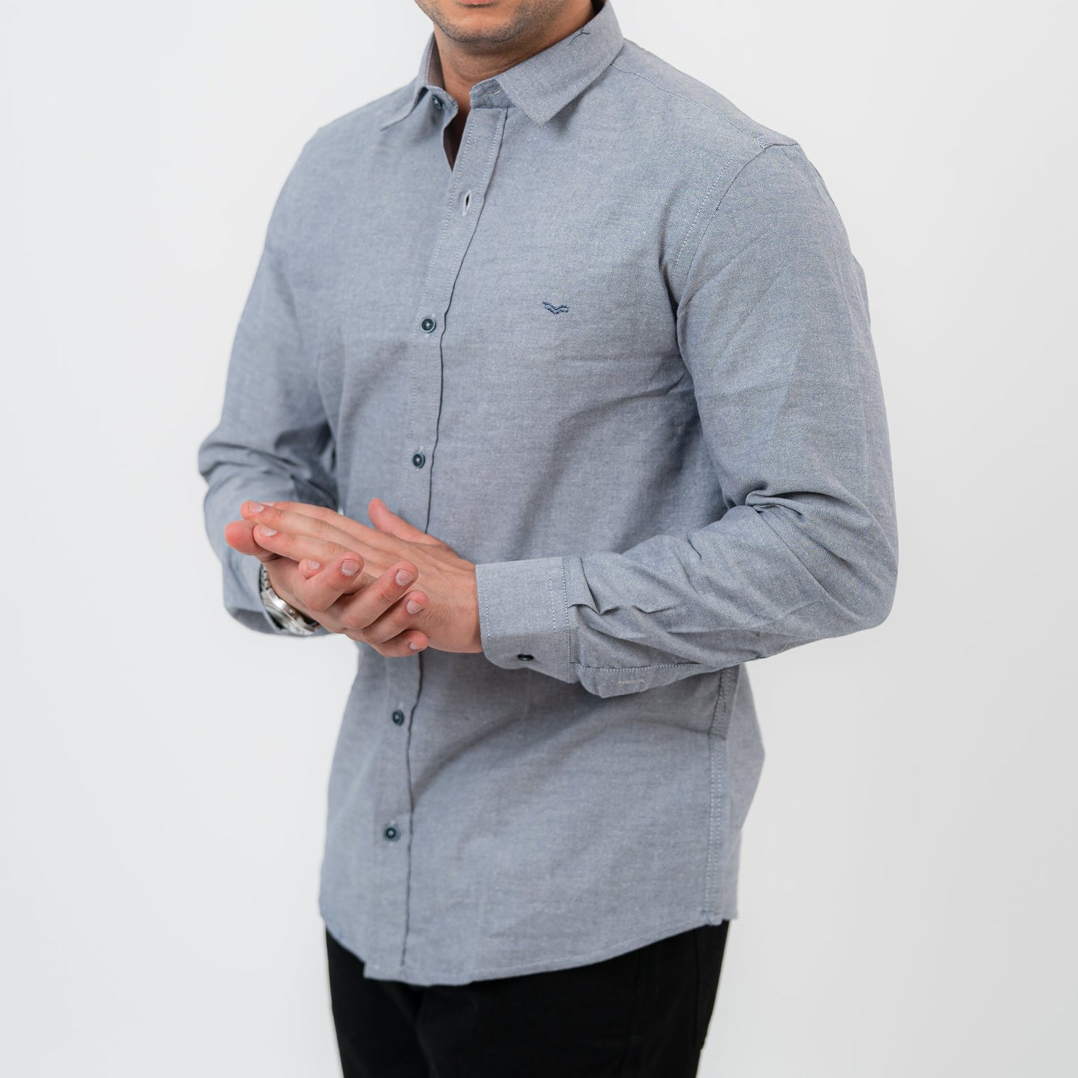 Dark Gray Long Sleeve shirt Oxford