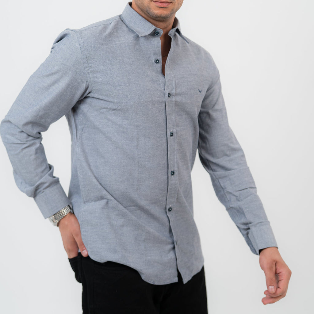 Dark Gray Long Sleeve shirt Oxford