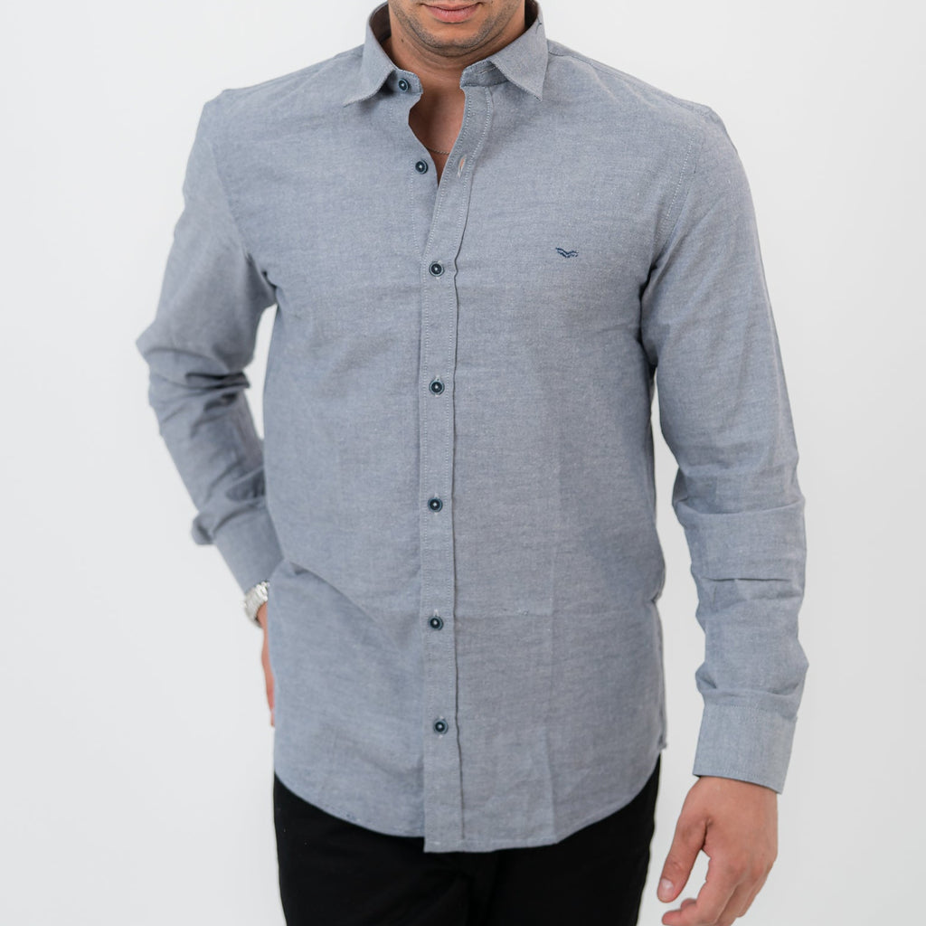 Dark Gray Long Sleeve shirt Oxford