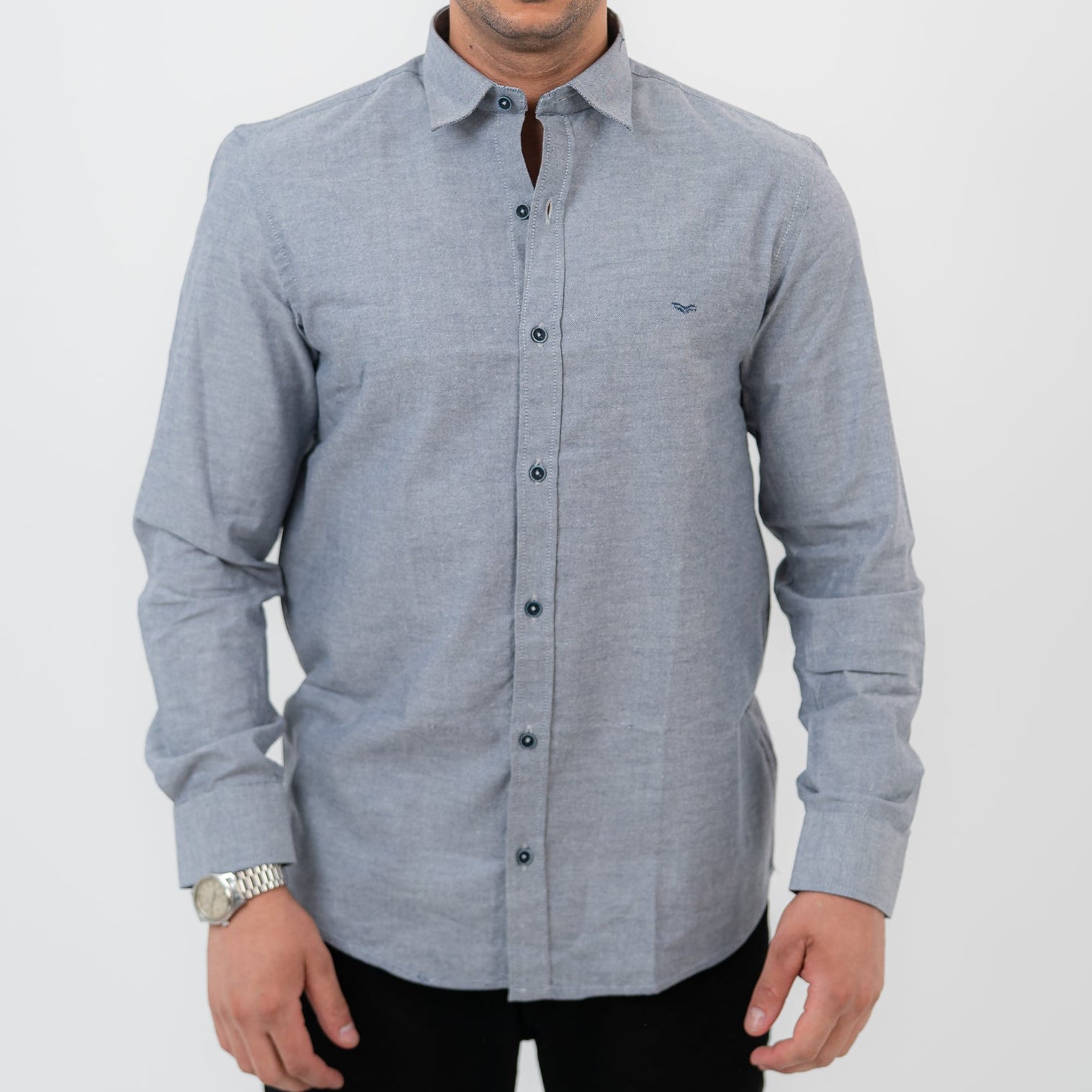 Dark Gray Long Sleeve shirt Oxford