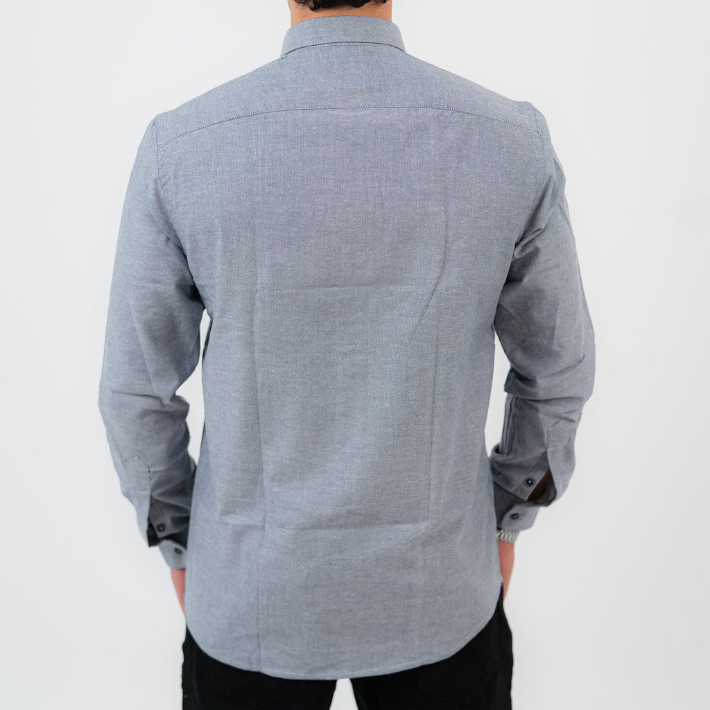 Dark Gray Long Sleeve shirt Oxford