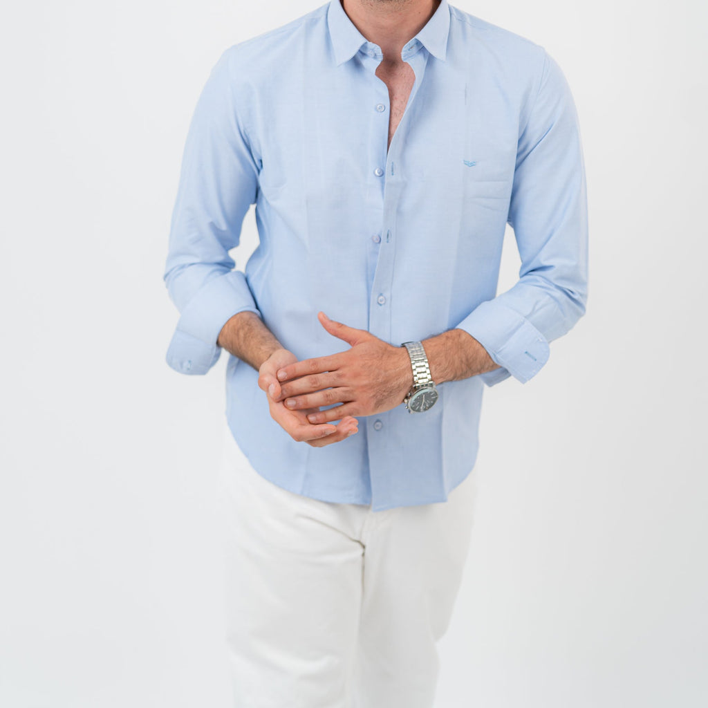 Baby Blue Long Sleeve shirt Oxford