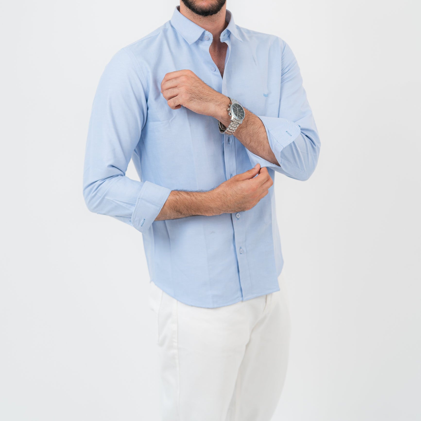 Baby Blue Long Sleeve shirt Oxford