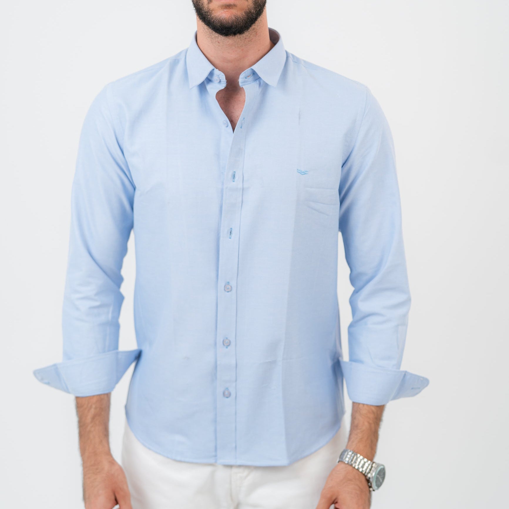 Baby Blue Long Sleeve shirt Oxford