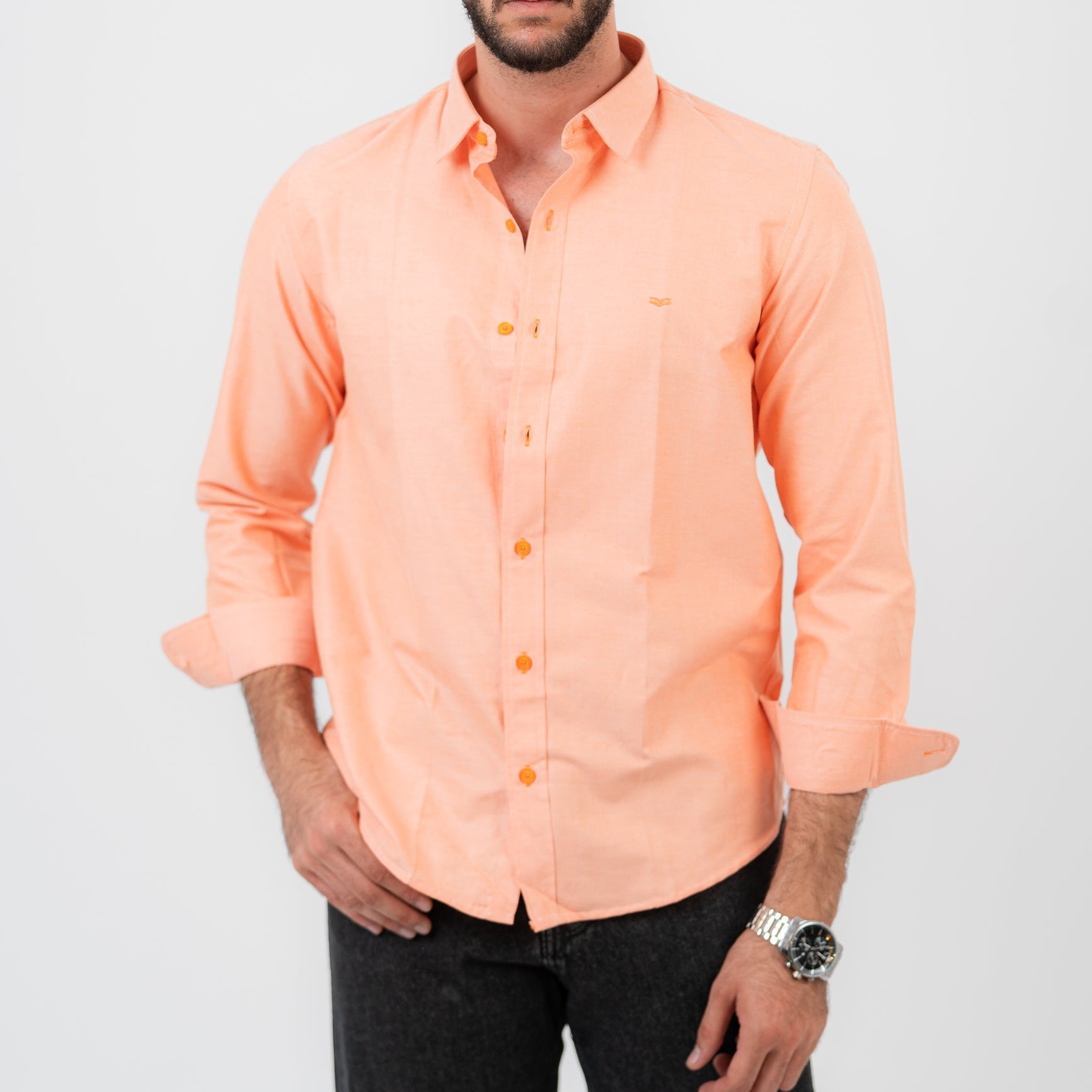 Light Salmon Long Sleeve shirt Oxford
