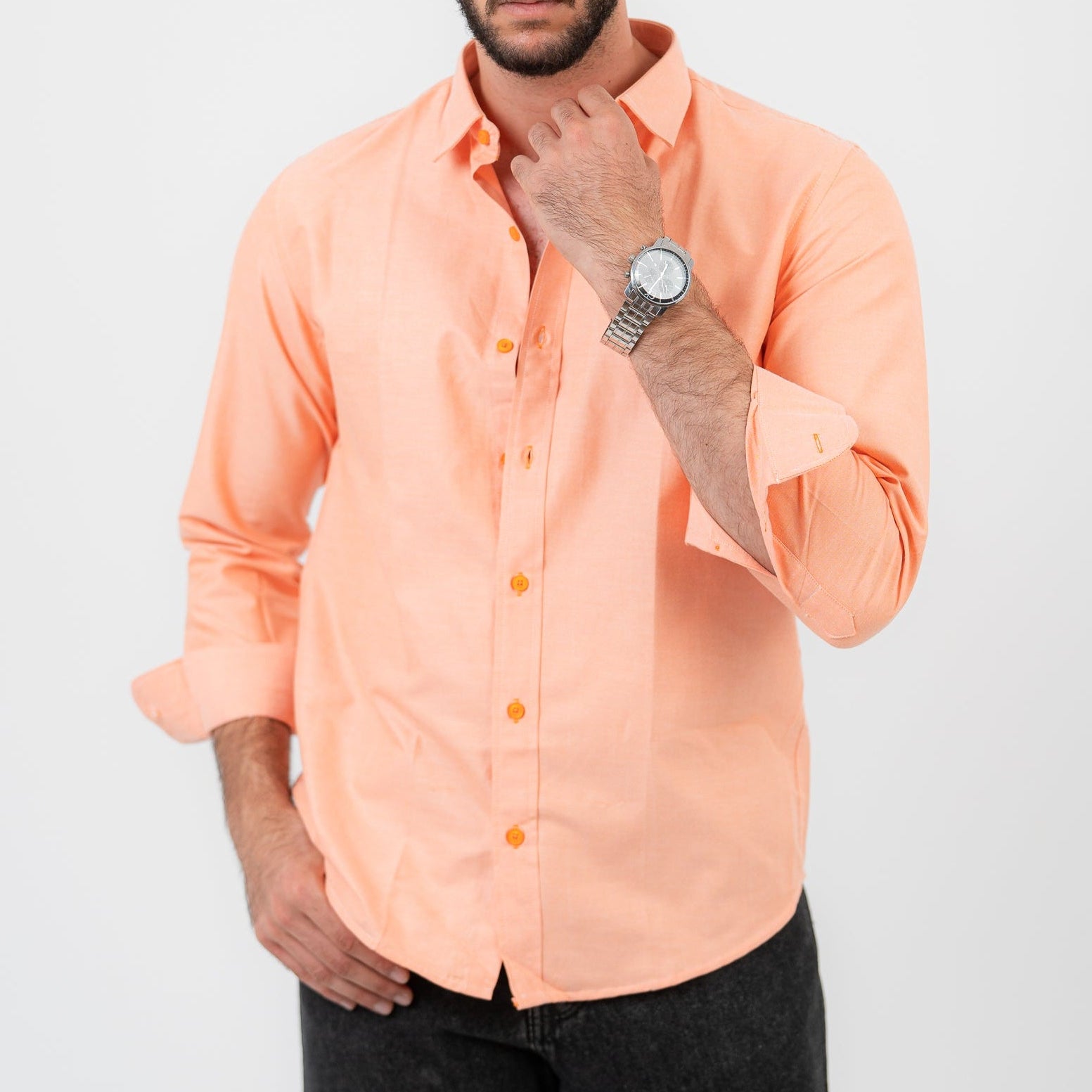 Light Salmon Long Sleeve shirt Oxford