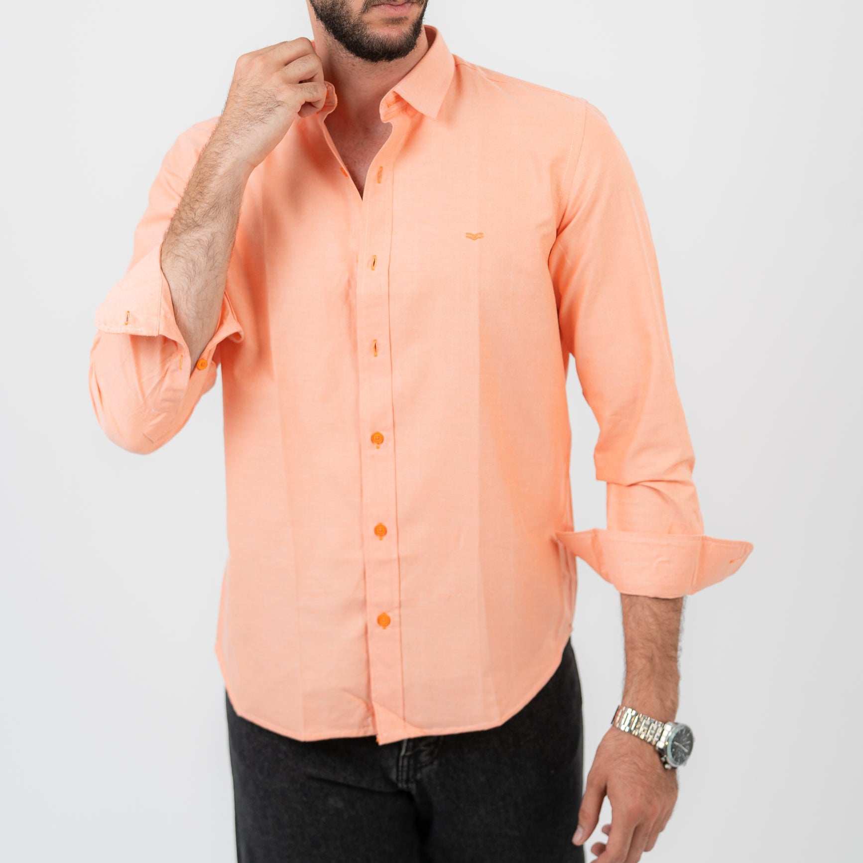 Light Salmon Long Sleeve shirt Oxford