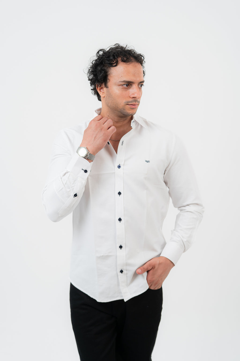 White Long Sleeve shirt Oxford