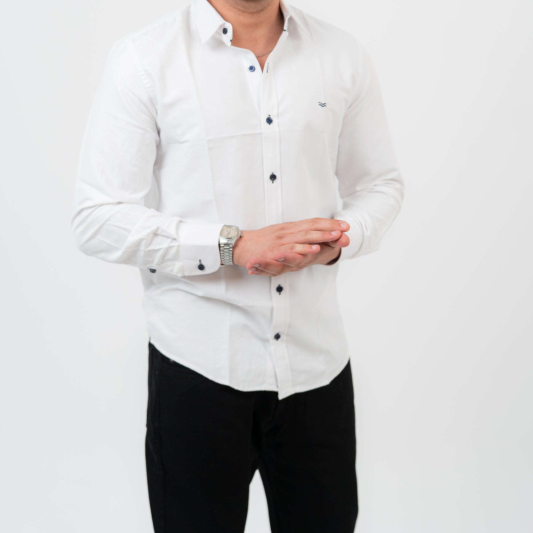 White Long Sleeve shirt Oxford