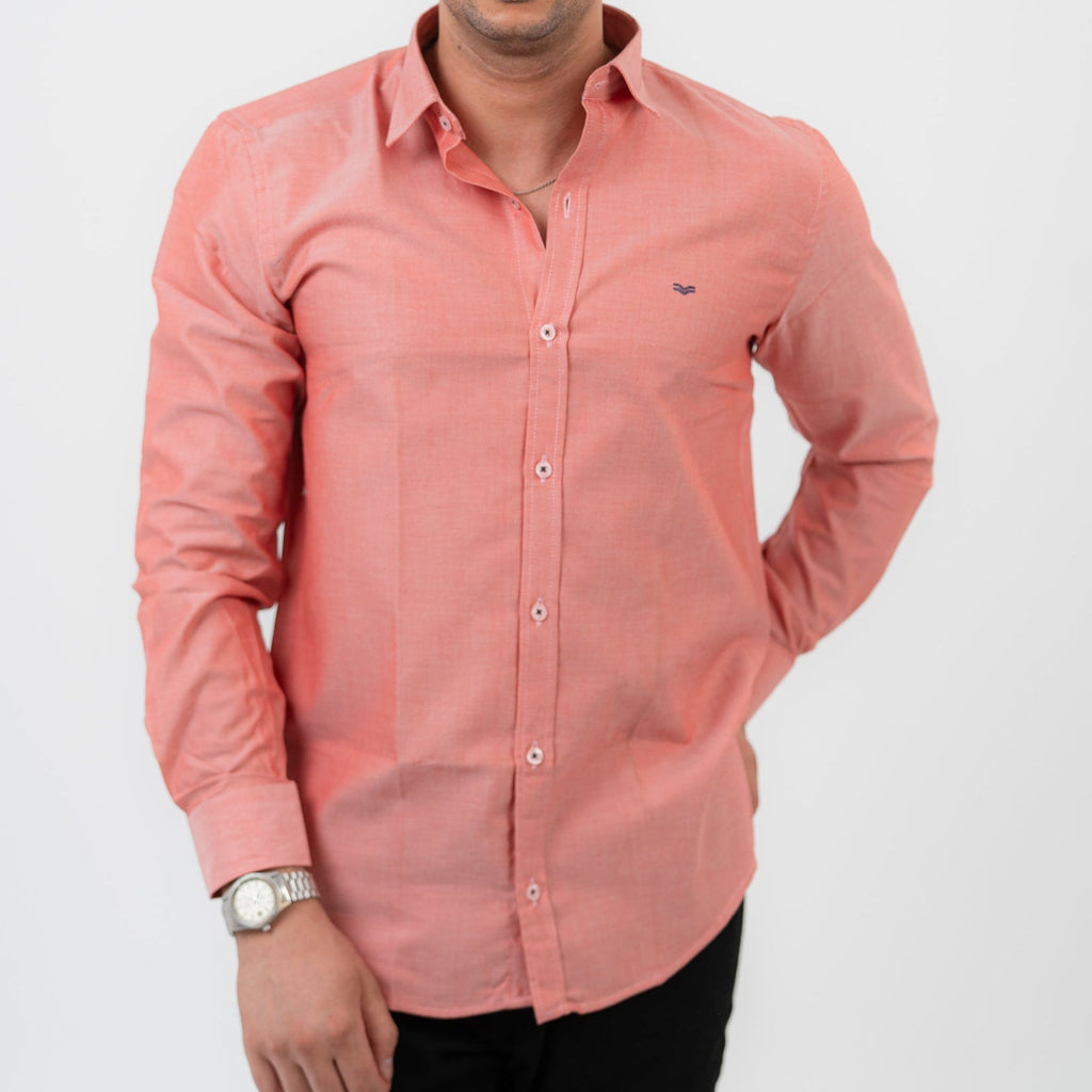 Dark Brick Red  Long Sleeve shirt Oxford