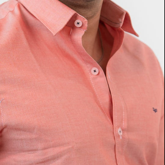 Dark Brick Red  Long Sleeve shirt Oxford