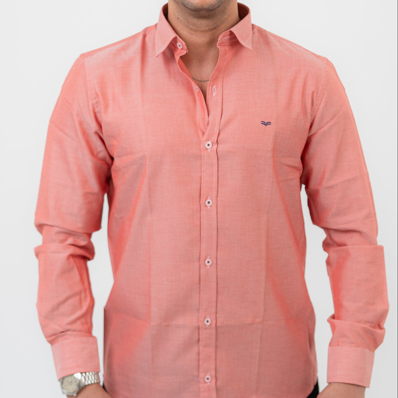Dark Brick Red  Long Sleeve shirt Oxford