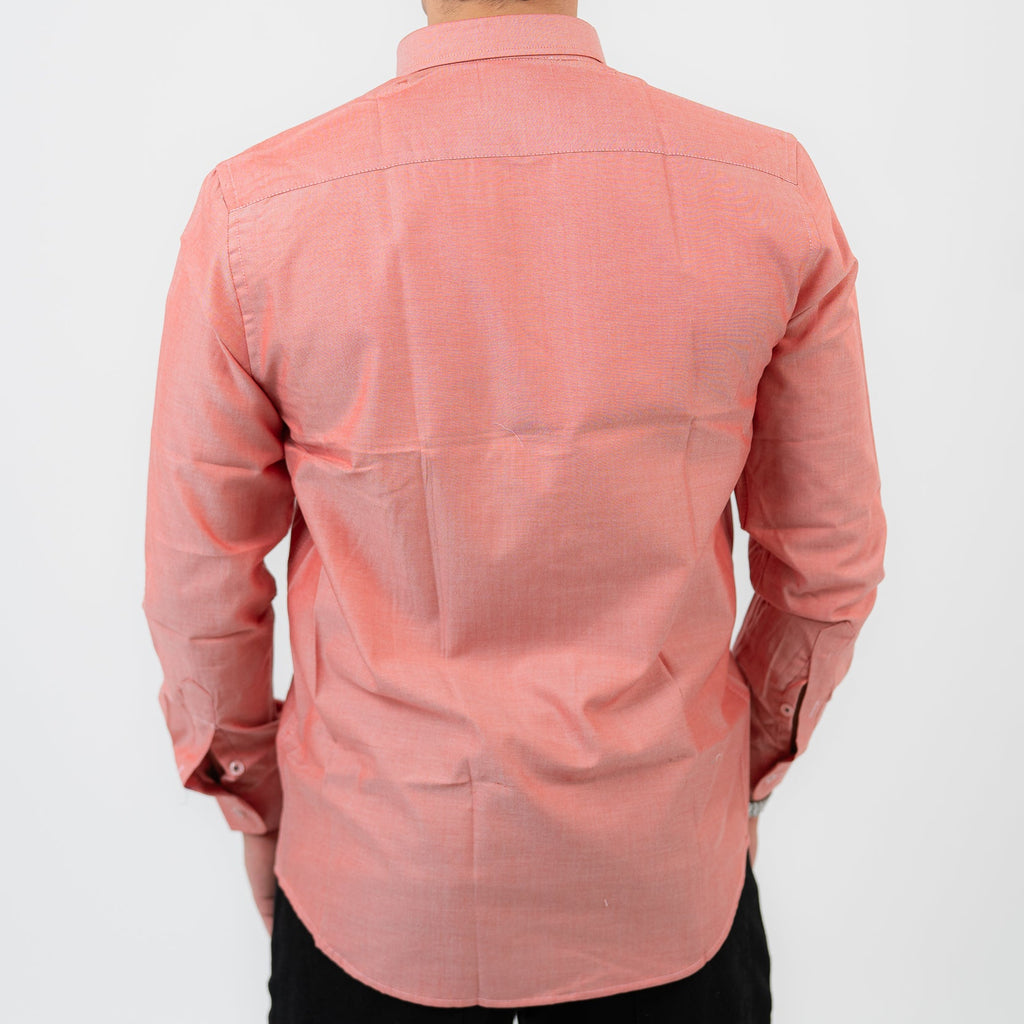 Dark Brick Red  Long Sleeve shirt Oxford