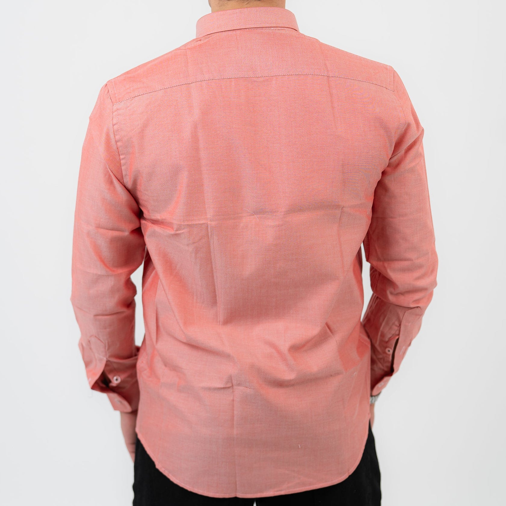 Dark Brick Red  Long Sleeve shirt Oxford