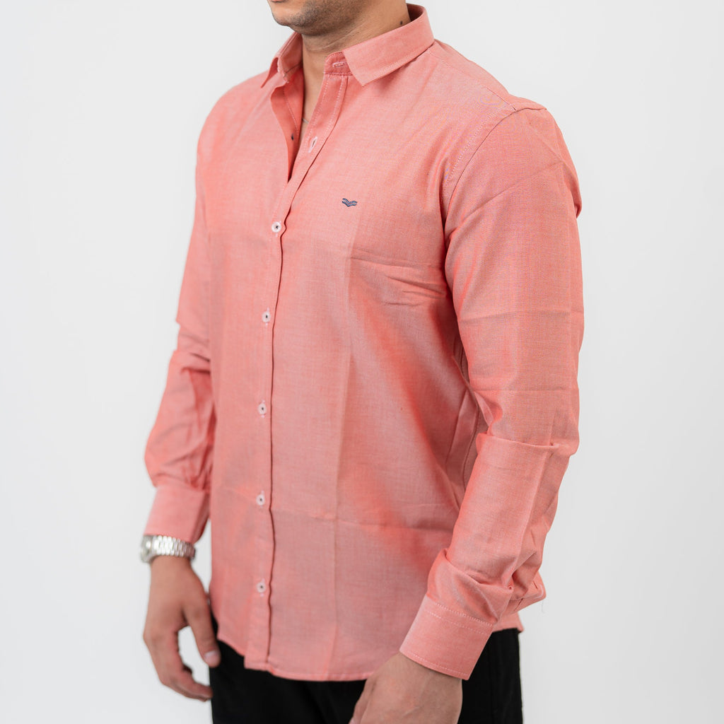 Dark Brick Red  Long Sleeve shirt Oxford