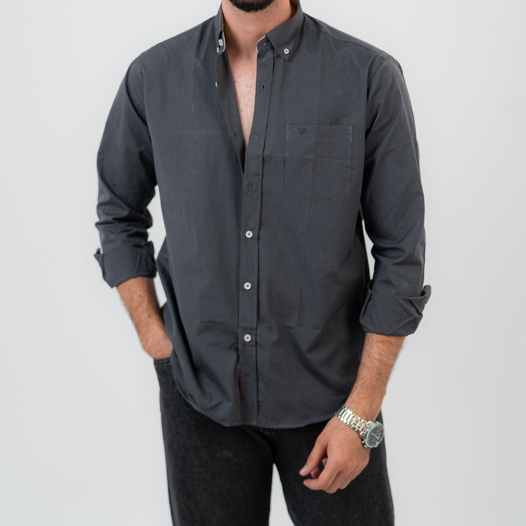 قميص بولو مخطط أخضر بأكمام طويلة - US Polo