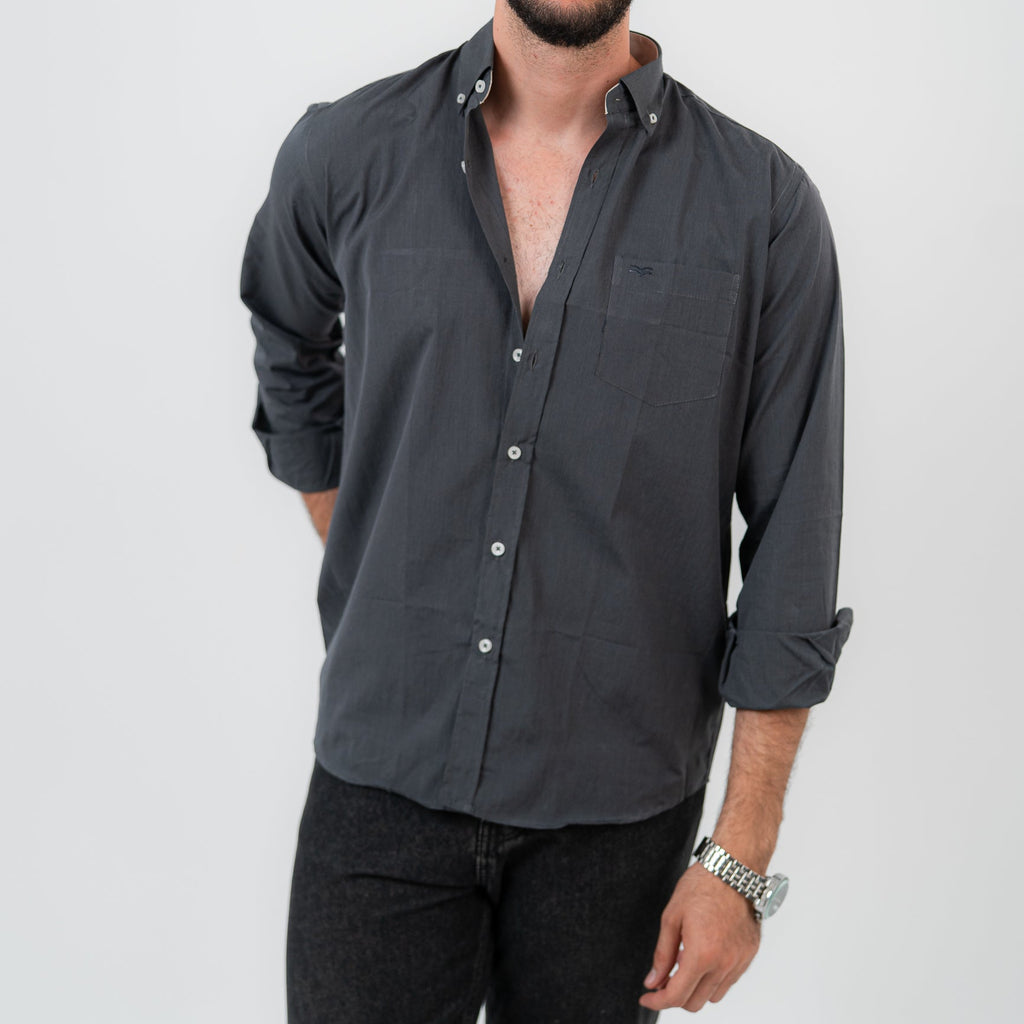 قميص بولو مخطط أخضر بأكمام طويلة - US Polo