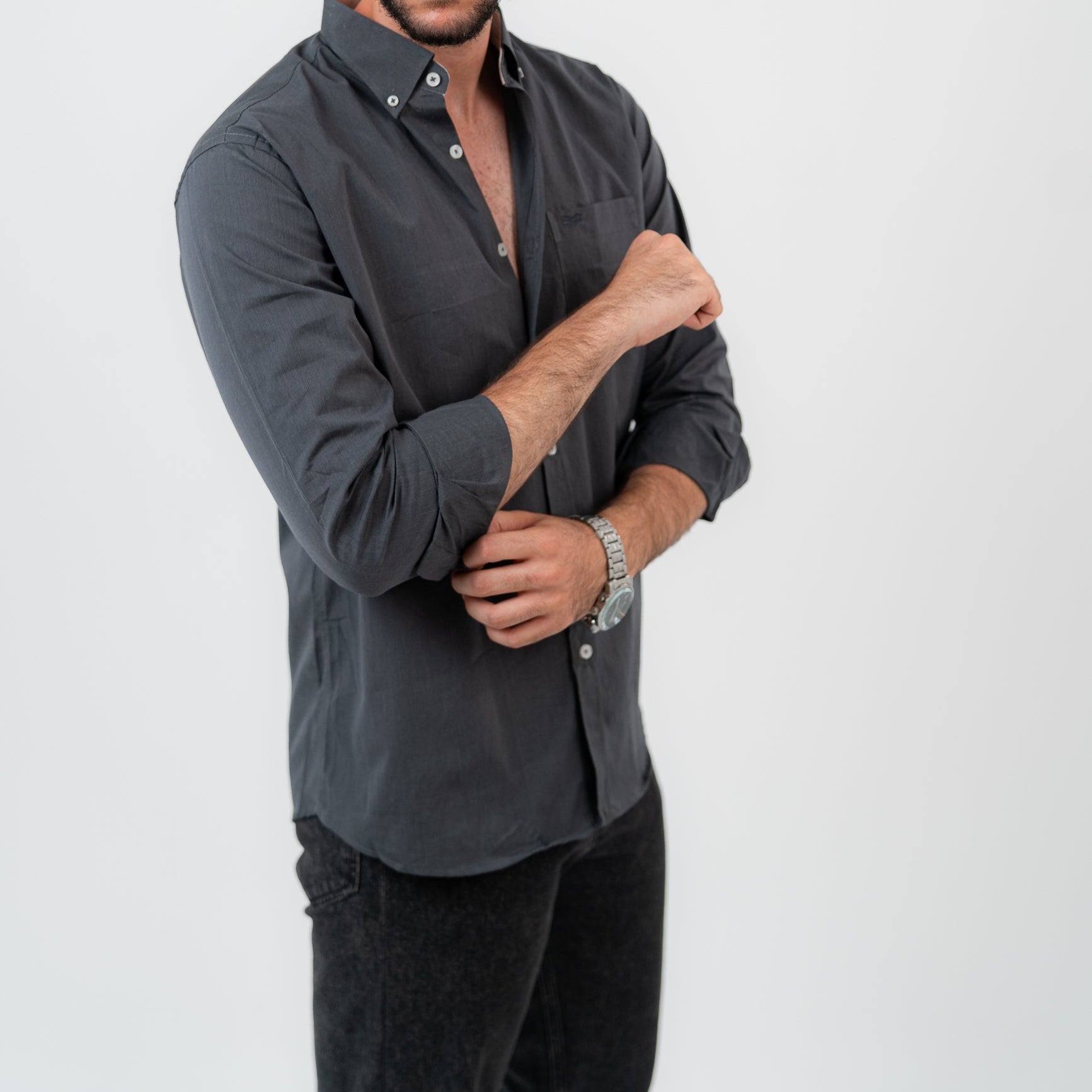 قميص بولو مخطط أخضر بأكمام طويلة - US Polo