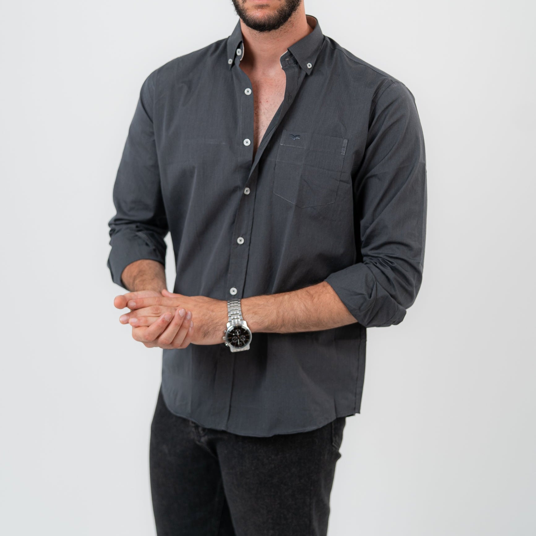 قميص بولو مخطط أخضر بأكمام طويلة - US Polo