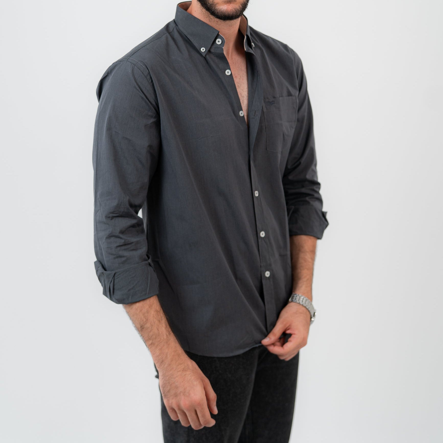 قميص بولو مخطط أخضر بأكمام طويلة - US Polo