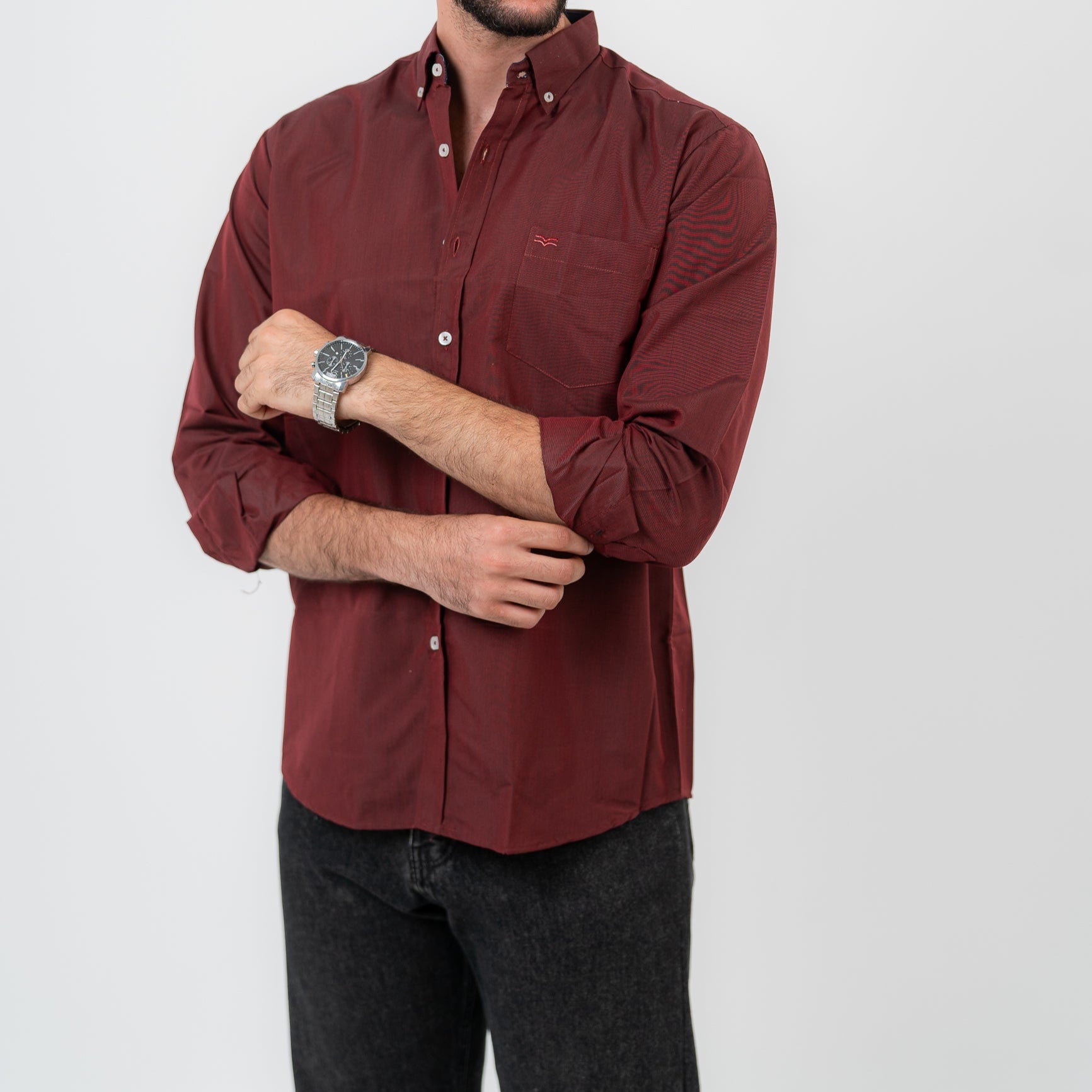 Maroon Red Long Sleeve shirt