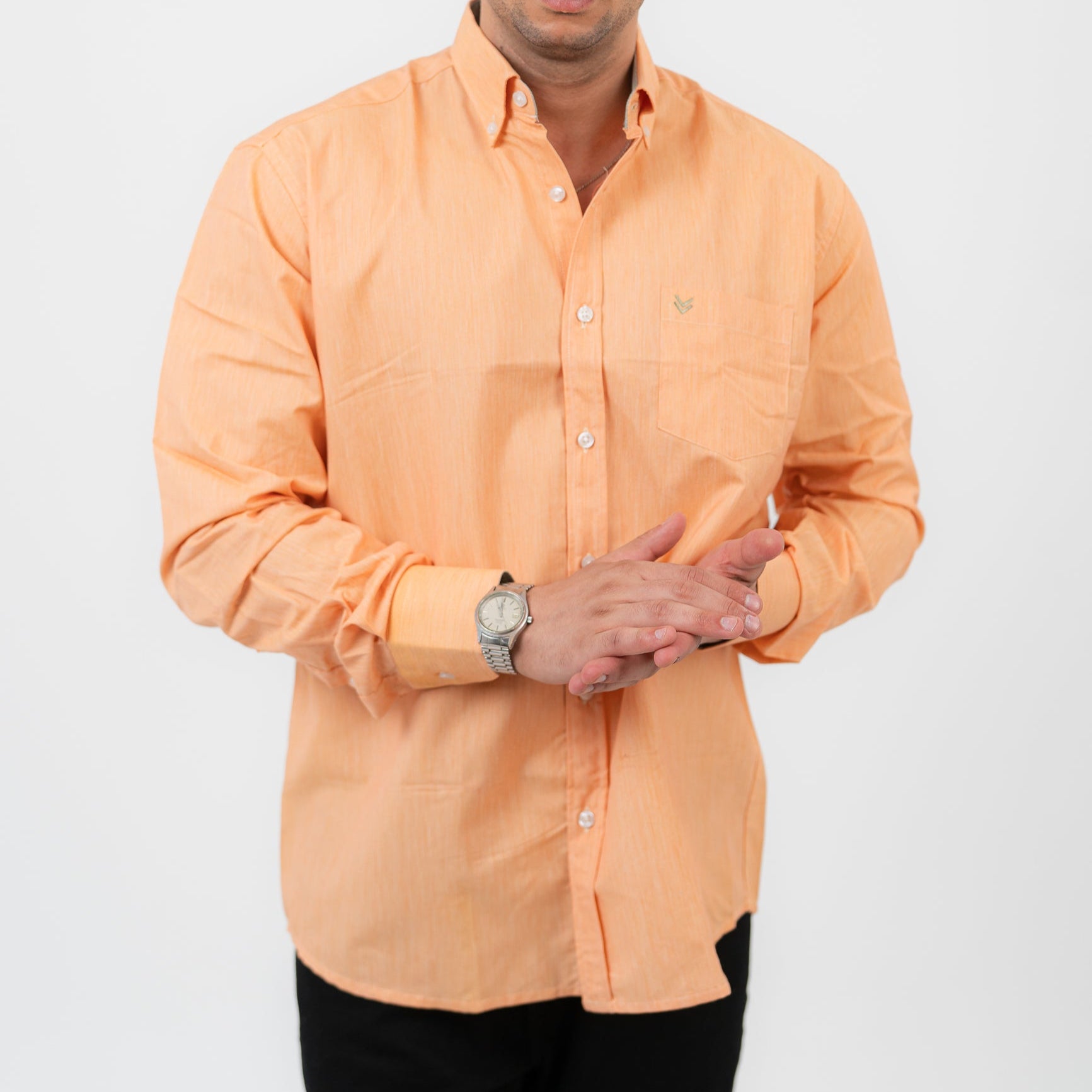 قميص بولو مخطط أخضر بأكمام طويلة - US Polo