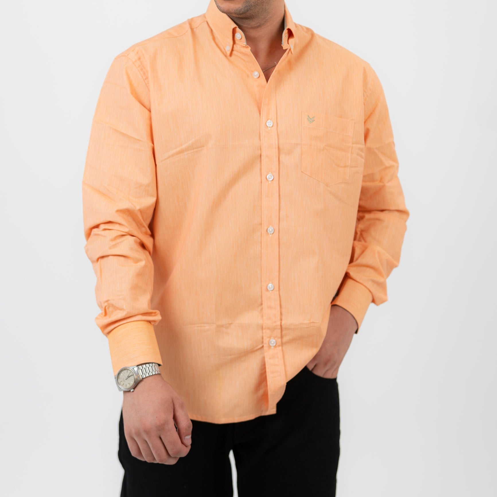 قميص بولو مخطط أخضر بأكمام طويلة - US Polo