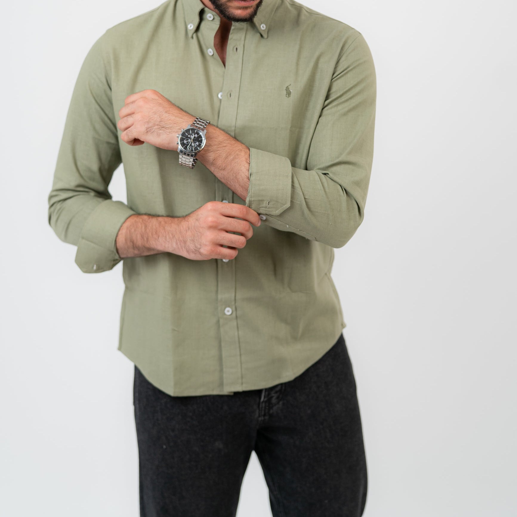 Olive Green Long Sleeve shirt -U.S Polo