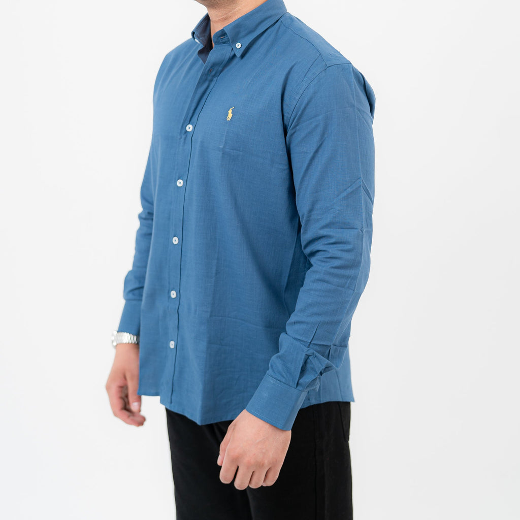 قميص بولو أزرق بأكمام طويلة - US Polo