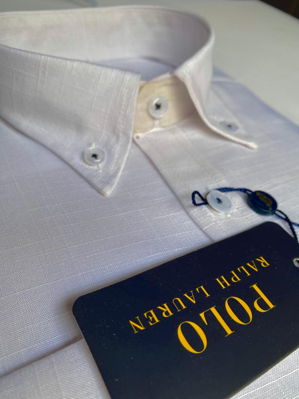 قميص أبيض بأكمام طويلة - بولو أمريكي