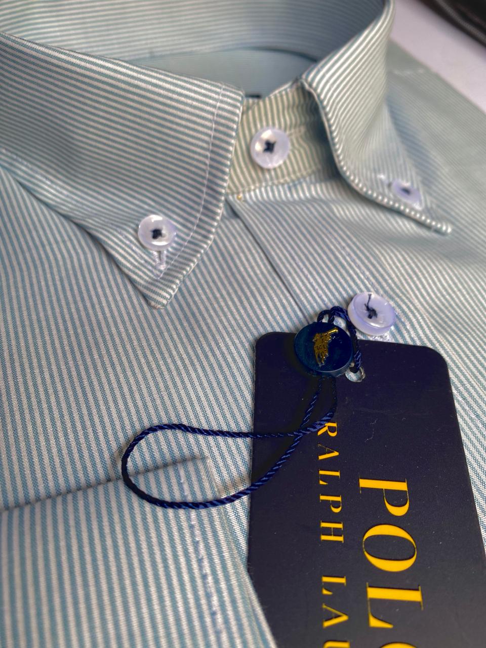 قميص أبيض مخطط بأكمام طويلة - US Polo 102