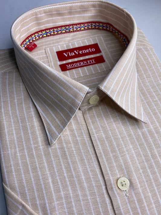 Summer Striped Yellow Short Sleeve shirt 133