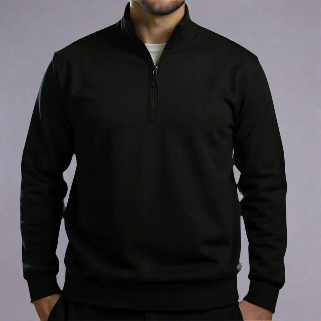 Quarter Zipper Black