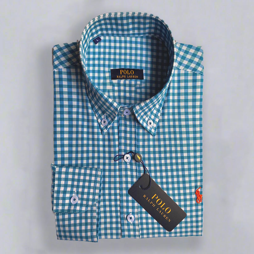 Blue Caro Long Sleeve shirt -U.S Polo 110