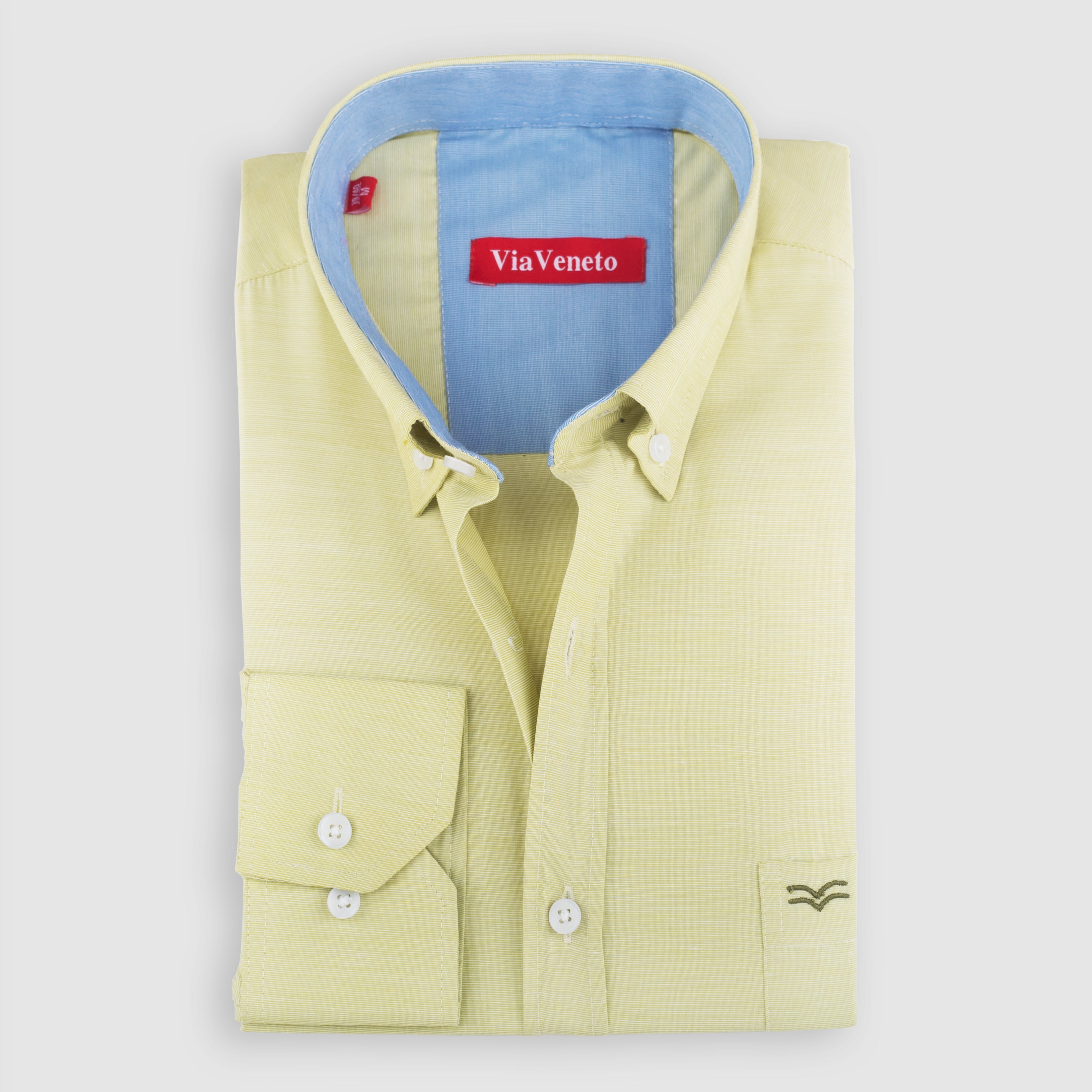 قميص بولو مخطط أخضر بأكمام طويلة - US Polo