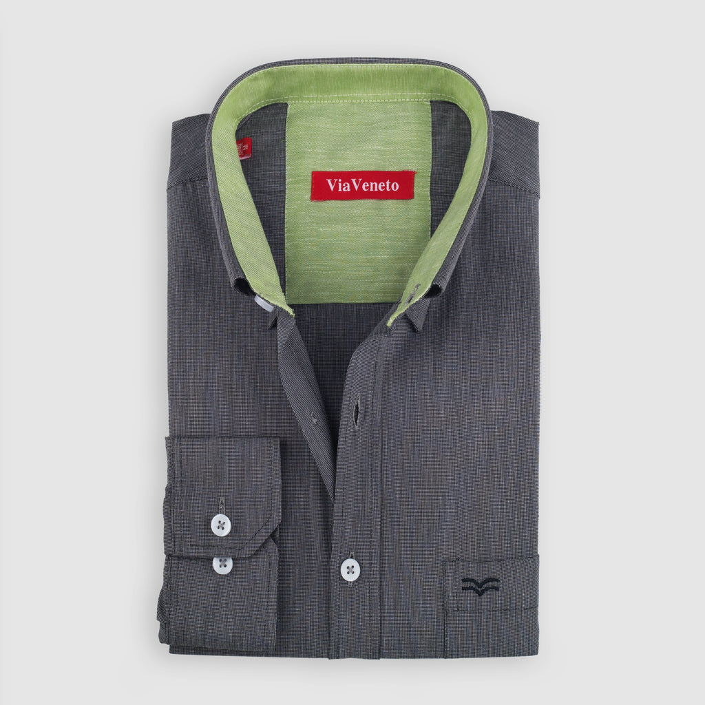 قميص بولو مخطط أخضر بأكمام طويلة - US Polo