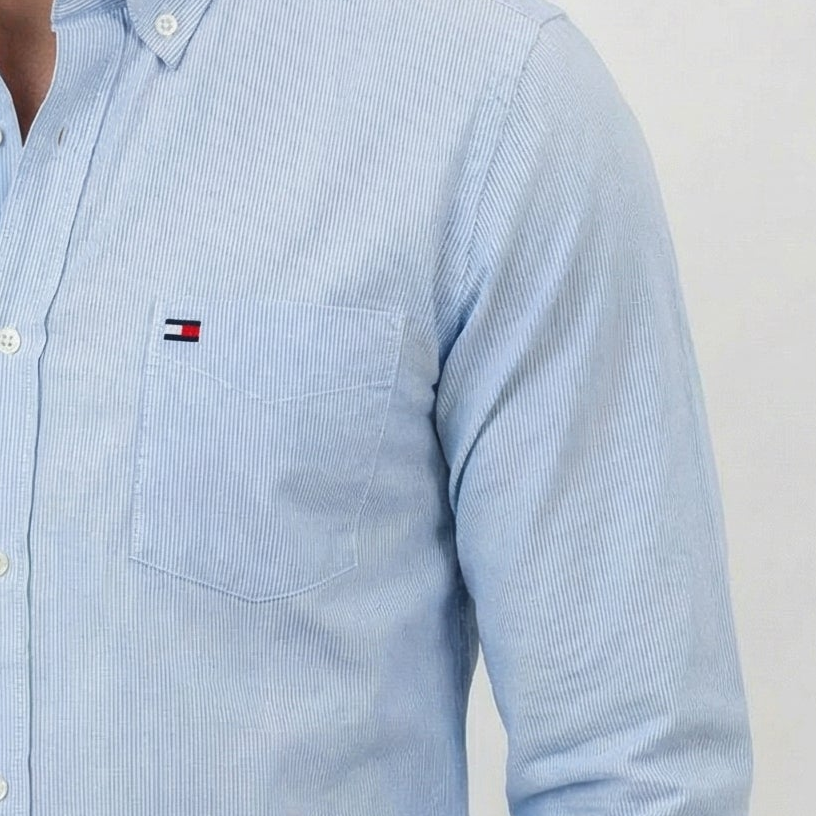 Baby blue Stripes Long Sleeve Shirt