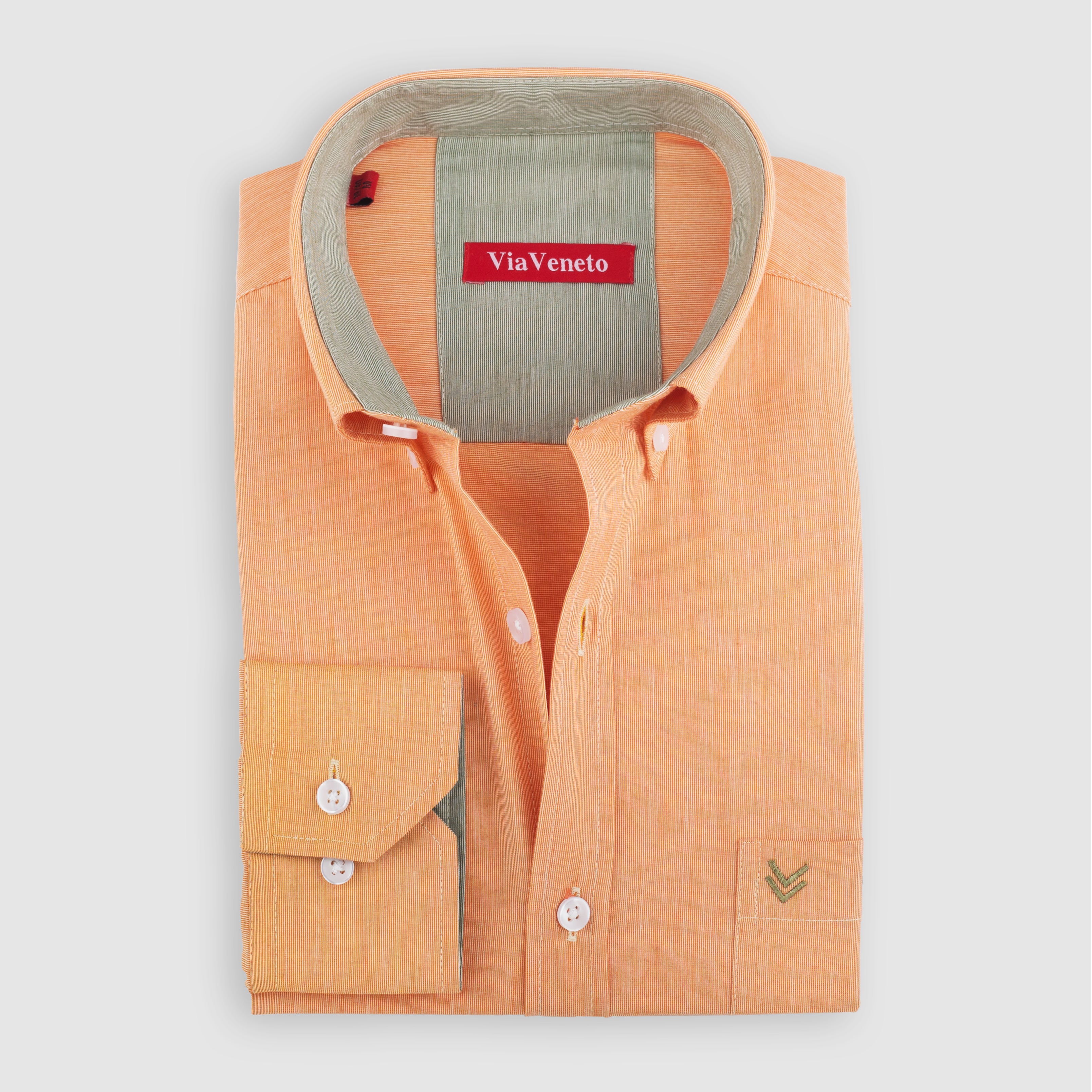 قميص بولو مخطط أخضر بأكمام طويلة - US Polo